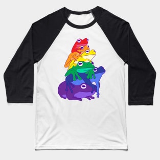 Gay Pride Frog Stack Baseball T-Shirt